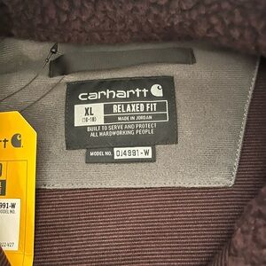 Carhartt Relaxed Fit Sherpa Fleece Snap Pullover in Purple - Women’s XL